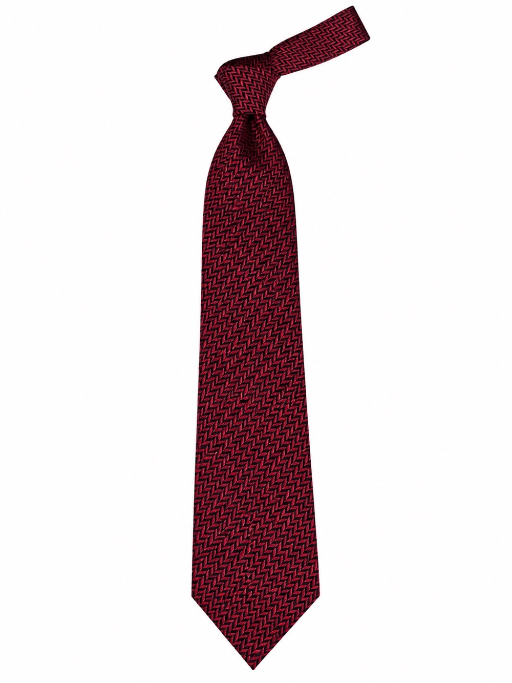 NWOT Roberto Villini Collezione Red Black Geometric Designer 100% Silk Mens Tie